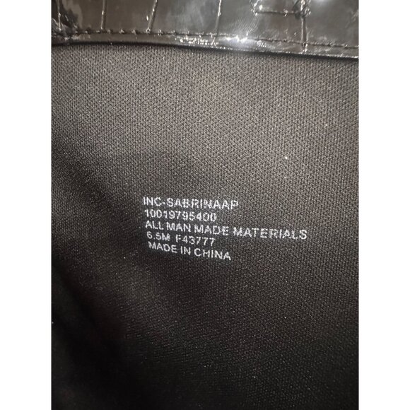 INC Sabrinaa Black Faux Croc Knee-High Stiletto Boots With Side Zipper - Womens - Picture 4 of 7